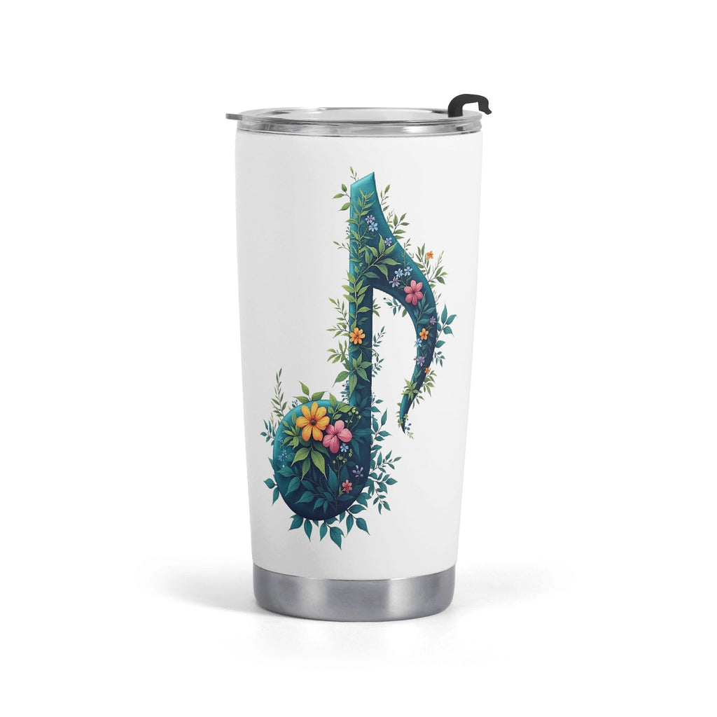 Floral Music Note Stainless Steel 20oz Travel Mug Default Title Travel Mug Tumbler Music Printed Offshore
