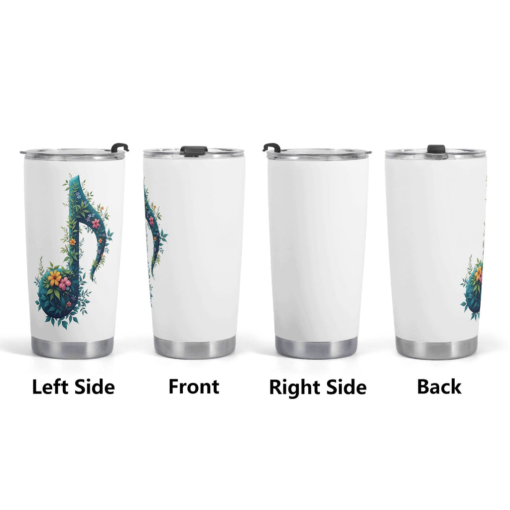 Floral Music Note Stainless Steel 20oz Travel Mug Travel Mug Tumbler Music Printed Offshore