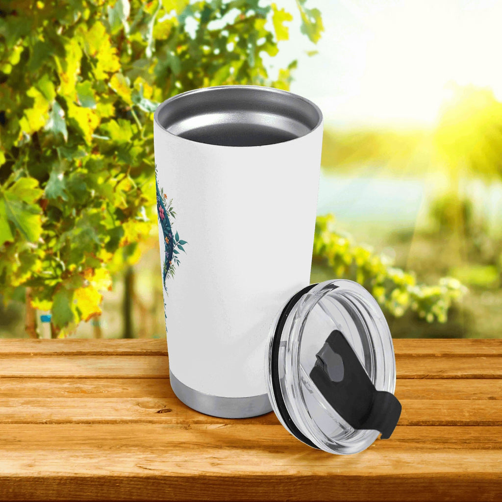 Floral Music Note Stainless Steel 20oz Travel Mug Travel Mug Tumbler Music Printed Offshore