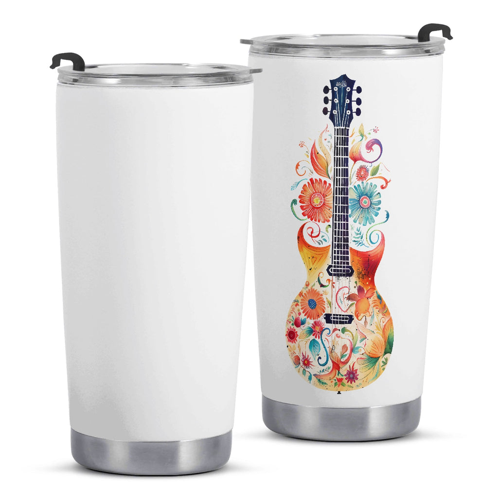Floral Guitar Stainless Steel 20oz Travel Mug Travel Mug Tumbler Music Printed Offshore