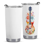 Floral Guitar Stainless Steel 20oz Travel Mug Travel Mug Tumbler Music Printed Offshore