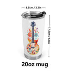 Floral Guitar Stainless Steel 20oz Travel Mug Travel Mug Tumbler Music Printed Offshore