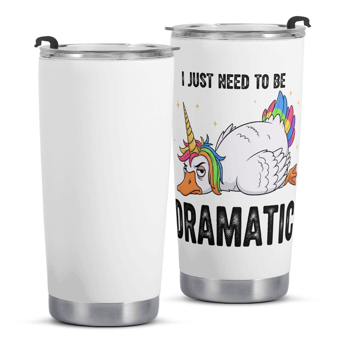 Dramatic Rainbow Unicorn Goose Stainless Steel 20oz Travel Mug Travel Mug Tumbler Printed Offshore