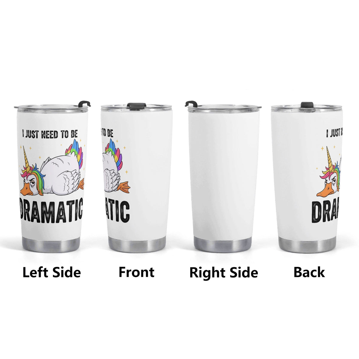 Dramatic Rainbow Unicorn Goose Stainless Steel 20oz Travel Mug Travel Mug Tumbler Printed Offshore