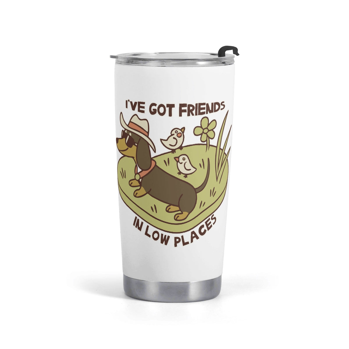 Dachshund Friends In Low Places Stainless Steel 20oz Travel Mug Default Title Travel Mug Tumbler animal Printed Offshore