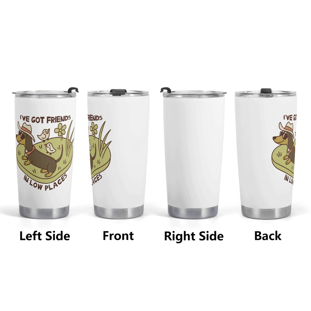 Dachshund Friends In Low Places Stainless Steel 20oz Travel Mug Travel Mug Tumbler animal Printed Offshore