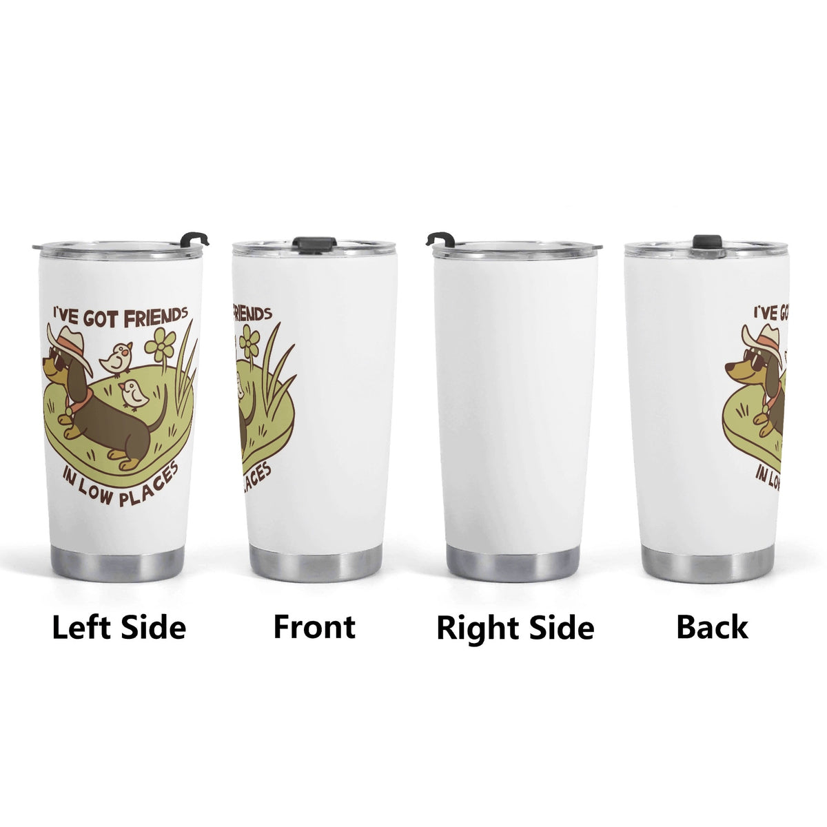 Dachshund Friends In Low Places Stainless Steel 20oz Travel Mug Travel Mug Tumbler animal Printed Offshore