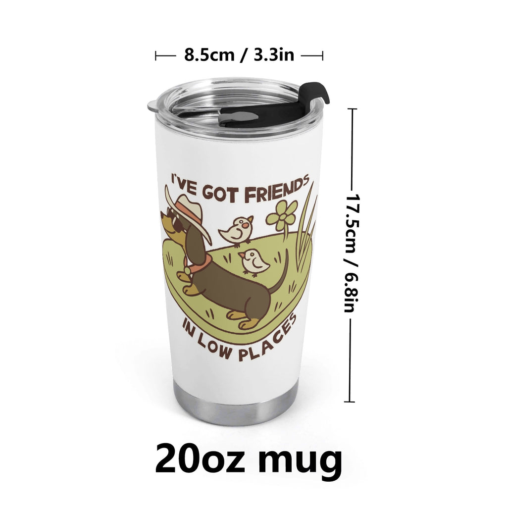 Dachshund Friends In Low Places Stainless Steel 20oz Travel Mug Travel Mug Tumbler animal Printed Offshore