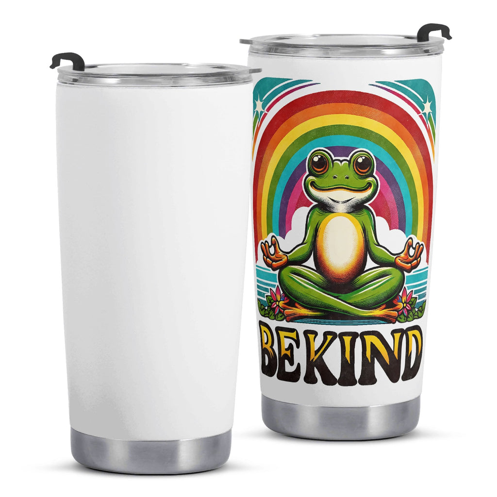 Meditating Frog Be Kind Stainless Steel 20oz Travel Mug Travel Mug Tumbler animal Printed Offshore