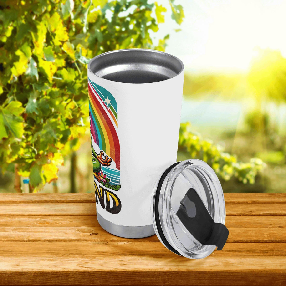 Meditating Frog Be Kind Stainless Steel 20oz Travel Mug Travel Mug Tumbler animal Printed Offshore
