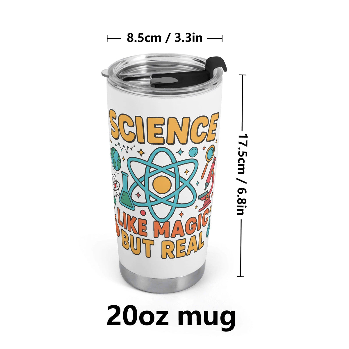 Science Like Magic But Real Stainless Steel 20oz Travel Mug Travel Mug Tumbler Printed Offshore Science