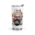 Cat Drummer Stainless Steel 20oz Travel Mug Default Title Travel Mug Tumbler animal Music Printed Offshore