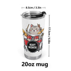 Cat Drummer Stainless Steel 20oz Travel Mug Travel Mug Tumbler animal Music Printed Offshore