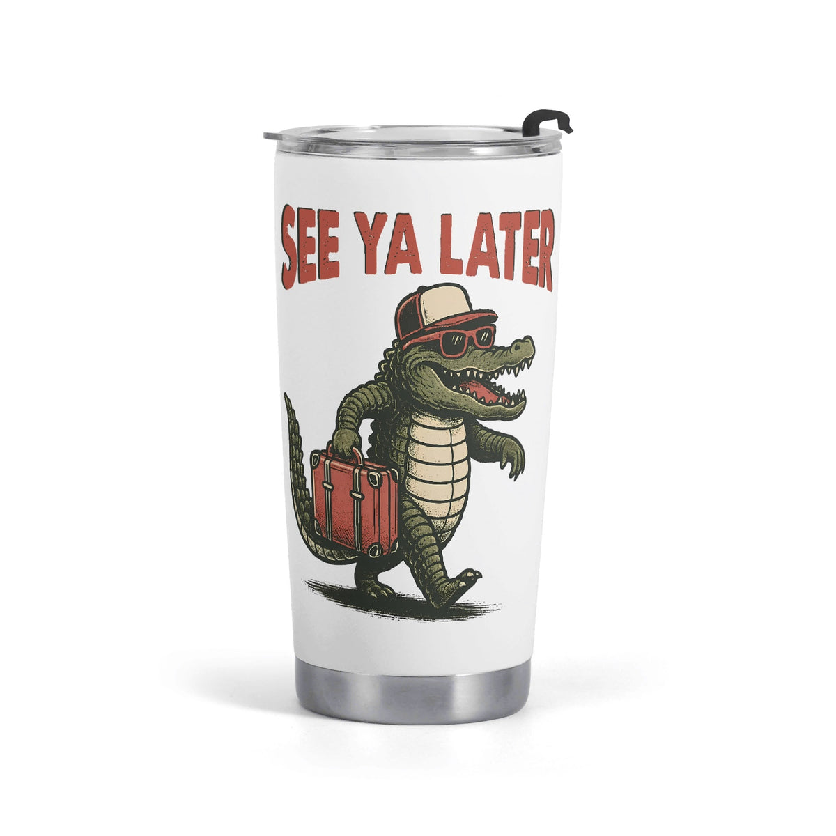 See Ya Later Alligator Stainless Steel 20oz Travel Mug Default Title Travel Mug Tumbler animal Printed Offshore