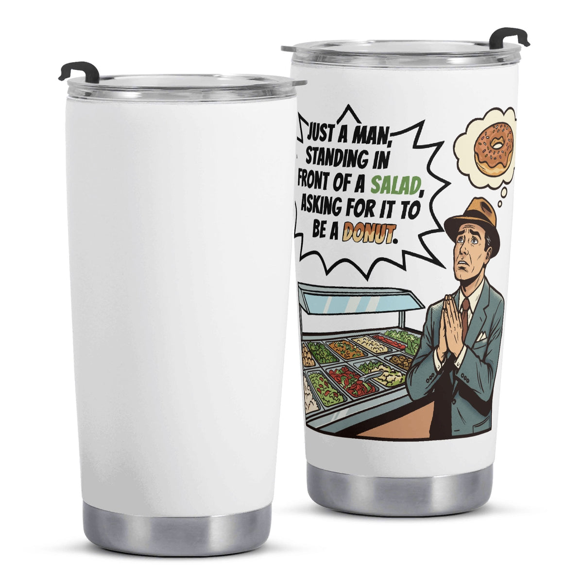 Retro Gentleman Donut Stainless Steel 20oz Travel Mug Travel Mug Tumbler Printed Offshore Retro