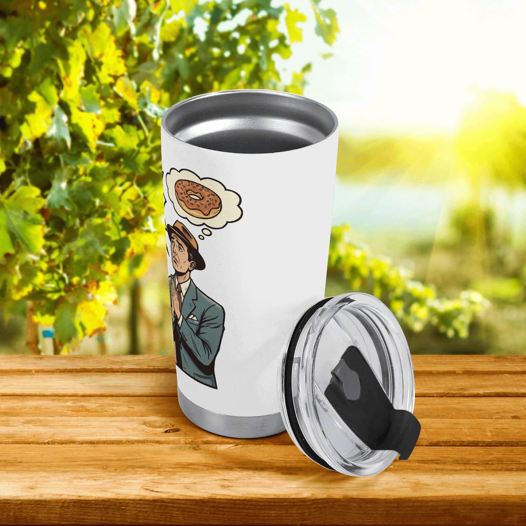 Retro Gentleman Donut Stainless Steel 20oz Travel Mug Travel Mug Tumbler Printed Offshore Retro