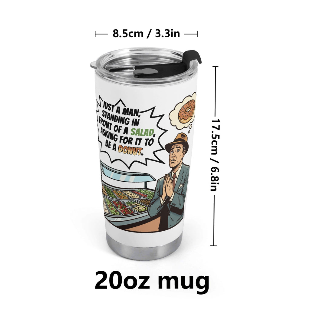 Retro Gentleman Donut Stainless Steel 20oz Travel Mug Travel Mug Tumbler Printed Offshore Retro