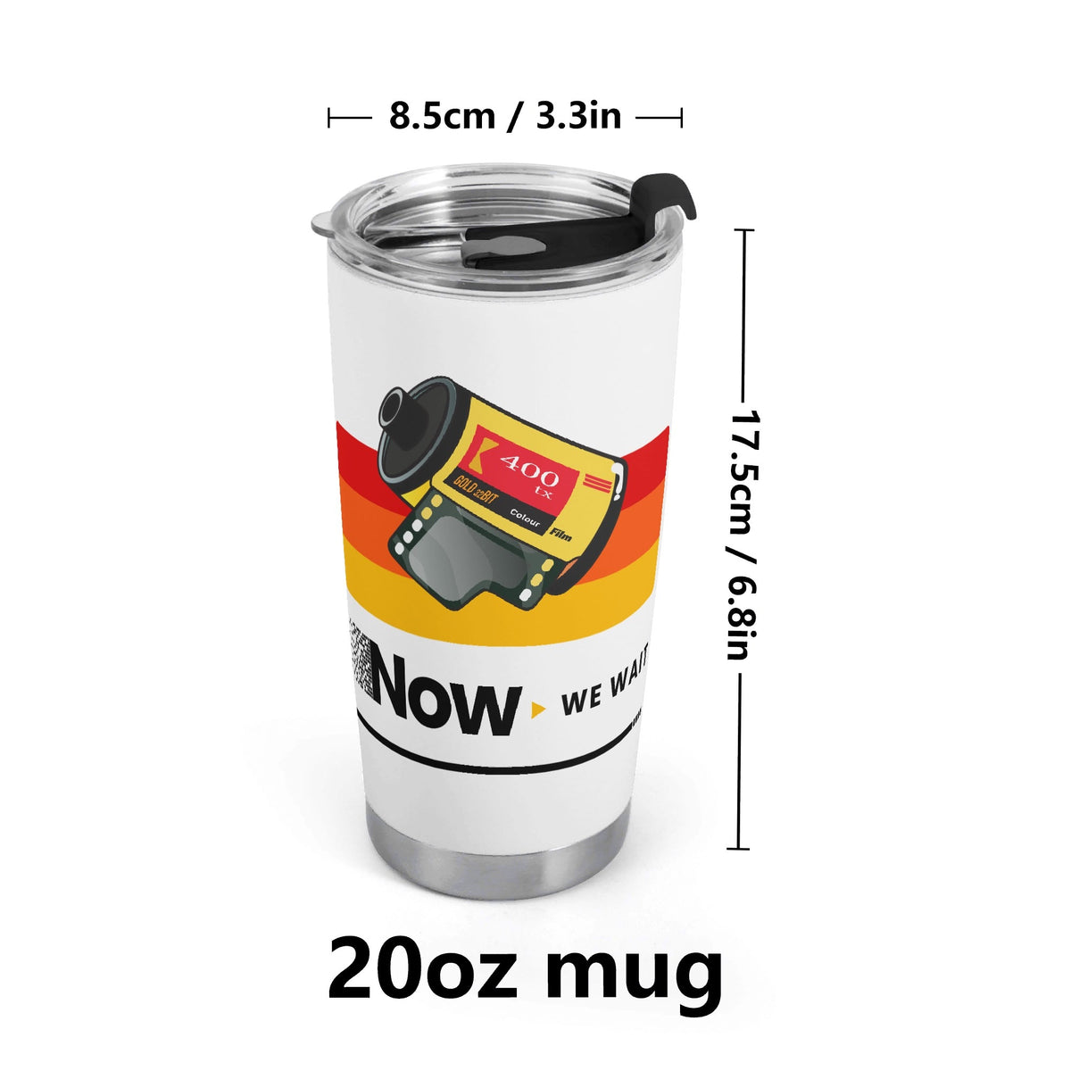Camera Film Stainless Steel 20oz Travel Mug Travel Mug Tumbler Printed Offshore Retro Tech