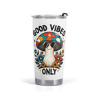 Good Vibes Only Hippie Mushroom Stainless Steel 20oz Travel Mug Default Title Travel Mug Tumbler Positivity Printed Offshore Retro