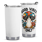 Good Vibes Only Hippie Mushroom Stainless Steel 20oz Travel Mug Travel Mug Tumbler Positivity Printed Offshore Retro