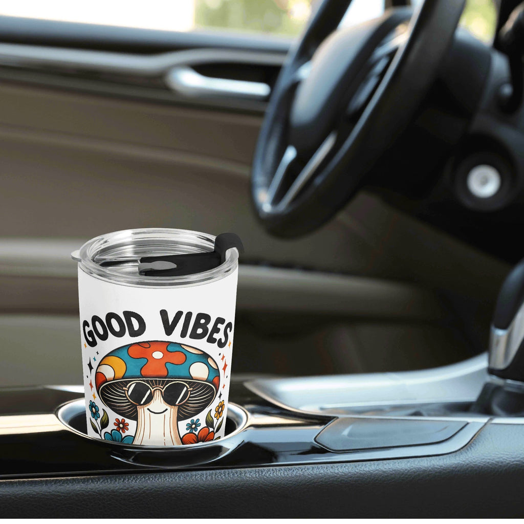 Good Vibes Only Hippie Mushroom Stainless Steel 20oz Travel Mug Travel Mug Tumbler Positivity Printed Offshore Retro