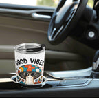Good Vibes Only Hippie Mushroom Stainless Steel 20oz Travel Mug Travel Mug Tumbler Positivity Printed Offshore Retro