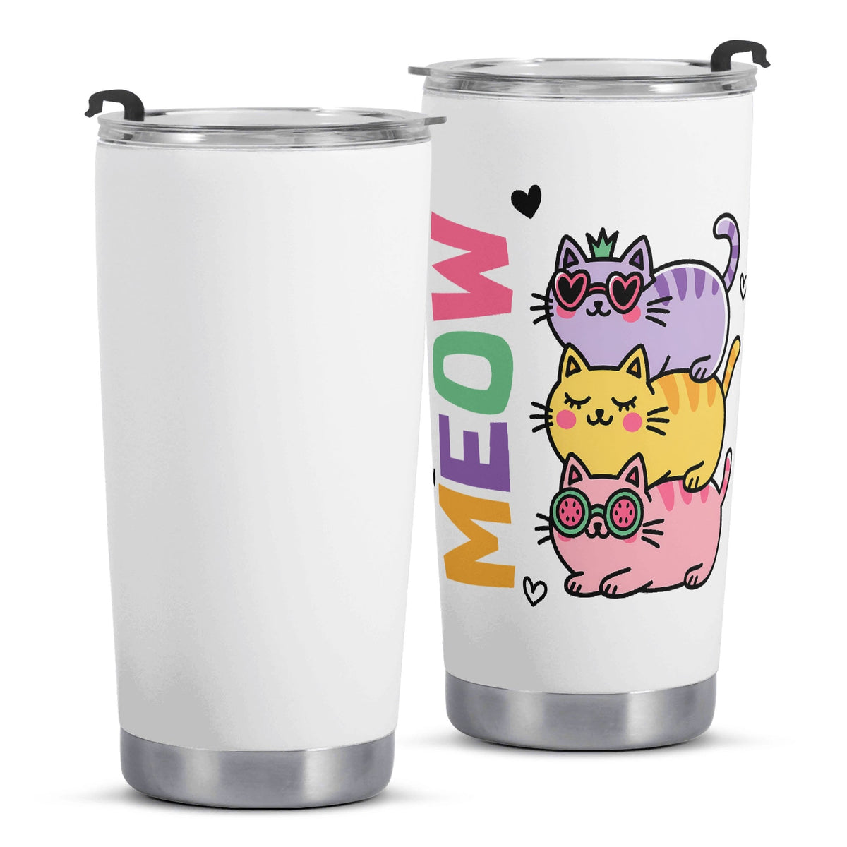 Colourful Cat Meow Stainless Steel 20oz Travel Mug Travel Mug Tumbler animal Printed Offshore