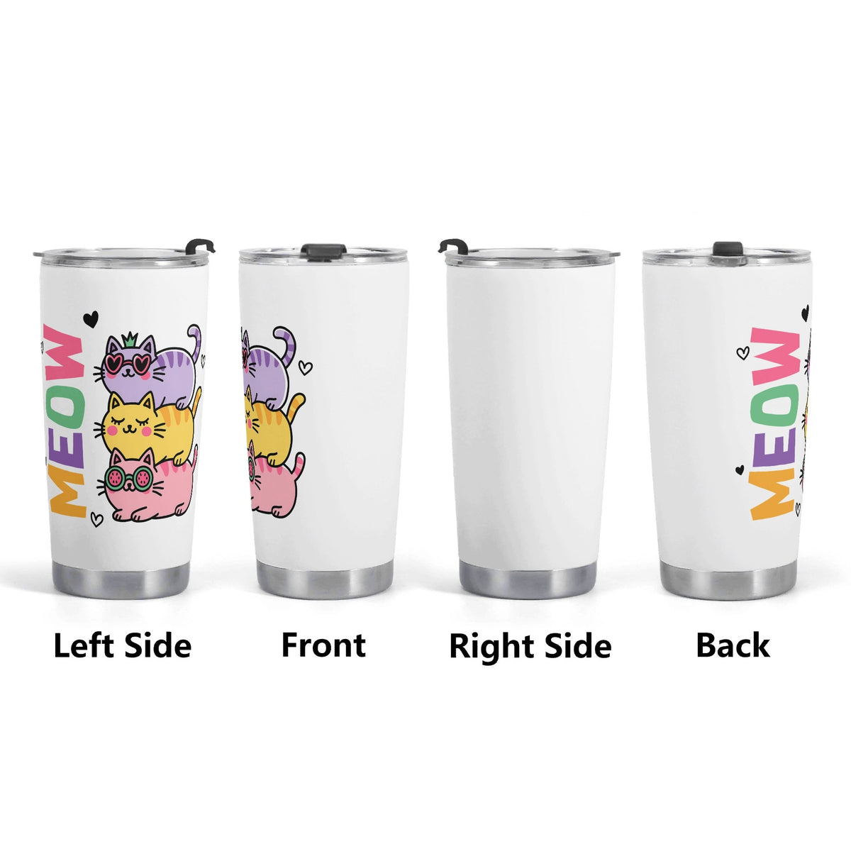 Colourful Cat Meow Stainless Steel 20oz Travel Mug Travel Mug Tumbler animal Printed Offshore