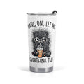 Let Me Overthink This Black Cat Stainless Steel 20oz Travel Mug Default Title Travel Mug Tumbler animal Printed Offshore