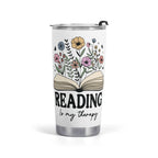 Reading Is My Therapy Stainless Steel 20oz Travel Mug Default Title Travel Mug Tumbler Printed Offshore Reading