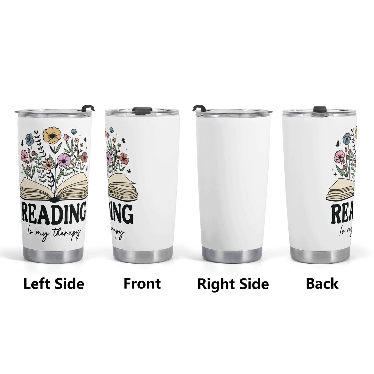 Reading Is My Therapy Stainless Steel 20oz Travel Mug Travel Mug Tumbler Printed Offshore Reading