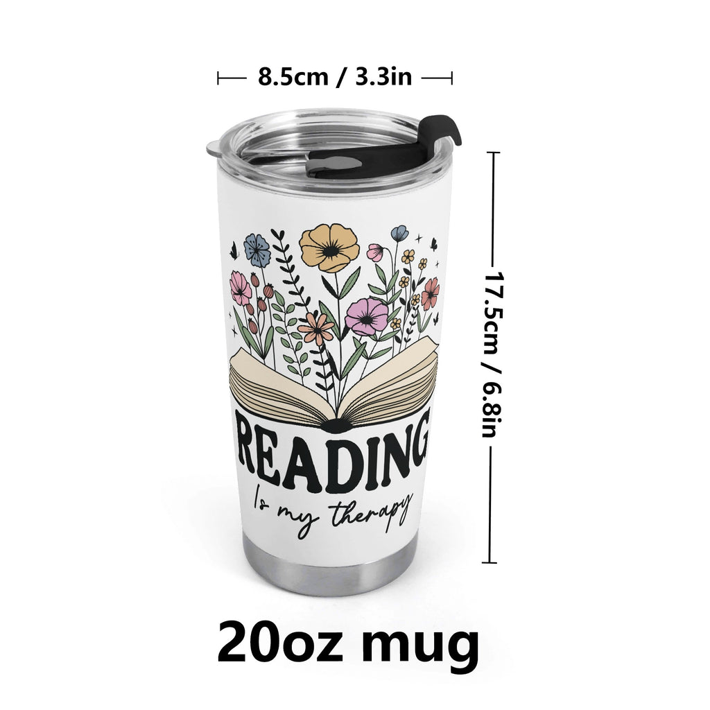 Reading Is My Therapy Stainless Steel 20oz Travel Mug Travel Mug Tumbler Printed Offshore Reading