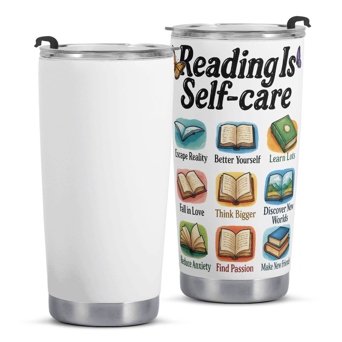 Reading Is Self Care Stainless Steel 20oz Travel Mug Travel Mug Tumbler Printed Offshore Reading