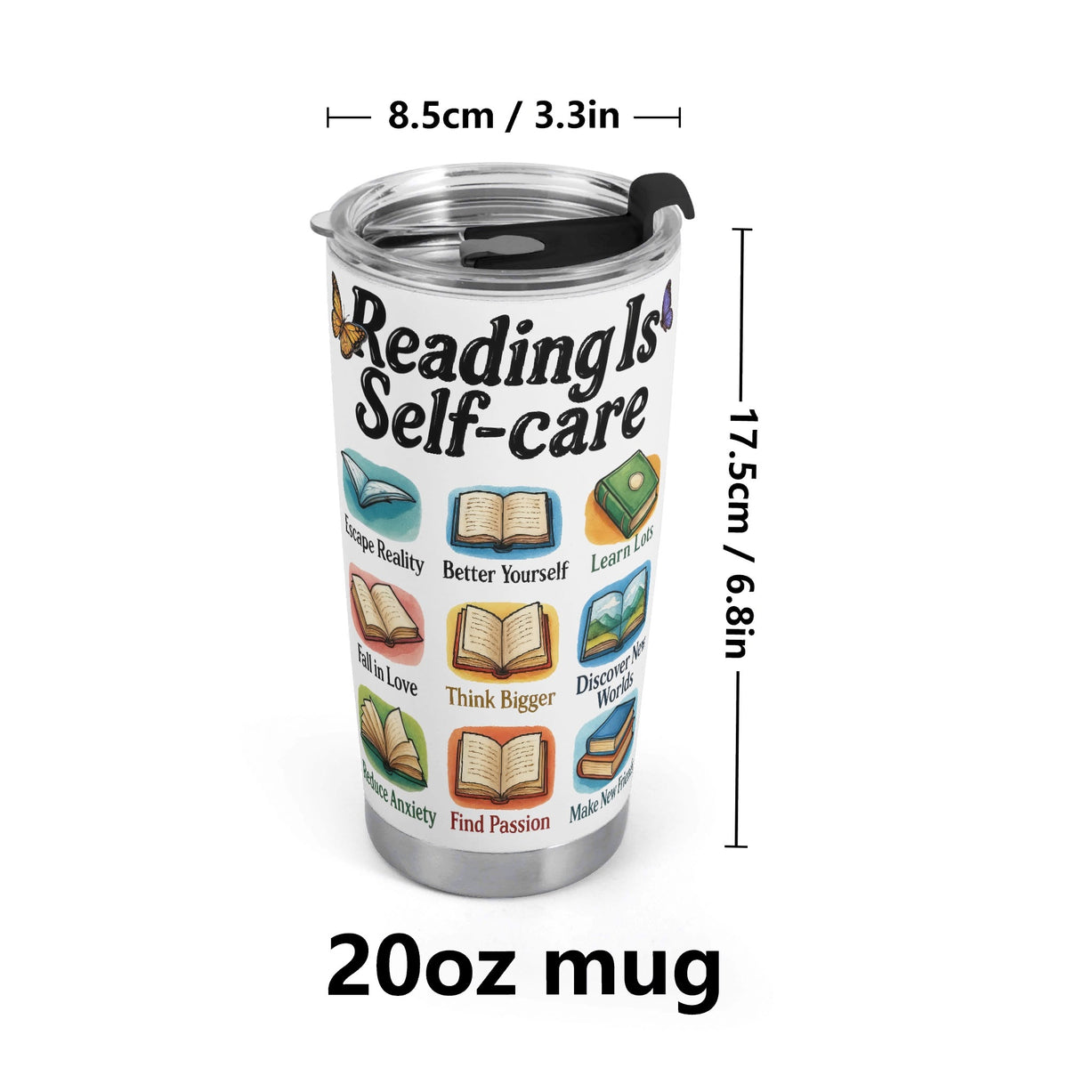 Reading Is Self Care Stainless Steel 20oz Travel Mug Travel Mug Tumbler Printed Offshore Reading