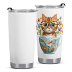 Cute Cat In A Cup Stainless Steel 20oz Travel Mug Printed Offshore