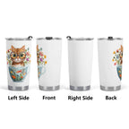 Cute Cat In A Cup Stainless Steel 20oz Travel Mug Printed Offshore