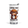Coffee First Highland Cow Stainless Steel 20oz Travel Mug Default Title Printed Offshore