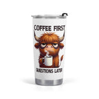 Coffee First Highland Cow Stainless Steel 20oz Travel Mug Default Title Printed Offshore