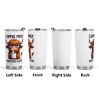 Coffee First Highland Cow Stainless Steel 20oz Travel Mug Printed Offshore