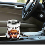 Coffee First Highland Cow Stainless Steel 20oz Travel Mug Printed Offshore