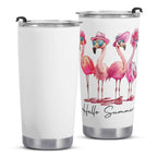 Cool Flamingos Hello Summer Stainless Steel 20oz Travel Mug Travel Mug Tumbler animal Printed Offshore Summer