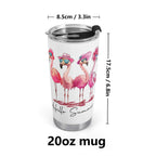 Cool Flamingos Hello Summer Stainless Steel 20oz Travel Mug Travel Mug Tumbler animal Printed Offshore Summer