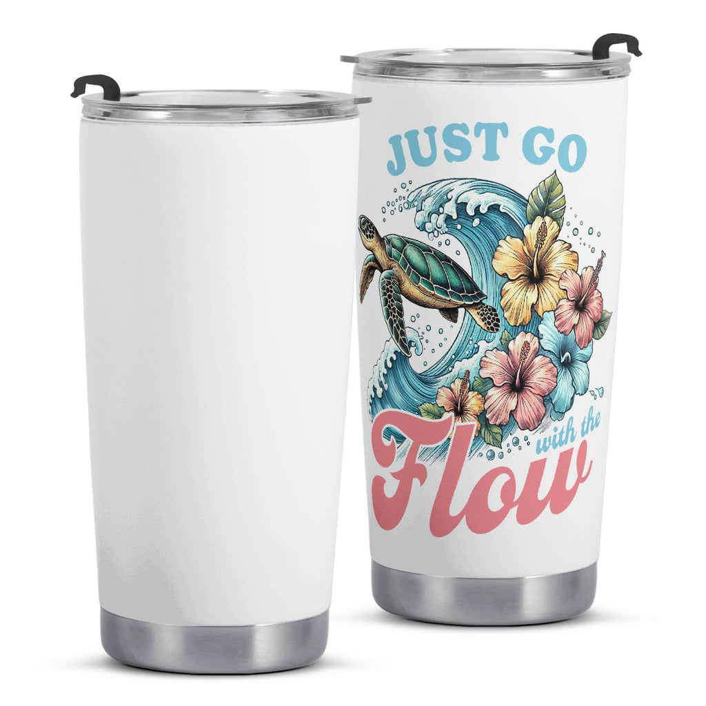 Turtle Just Go With The Flow Stainless Steel 20oz Travel Mug Printed Offshore