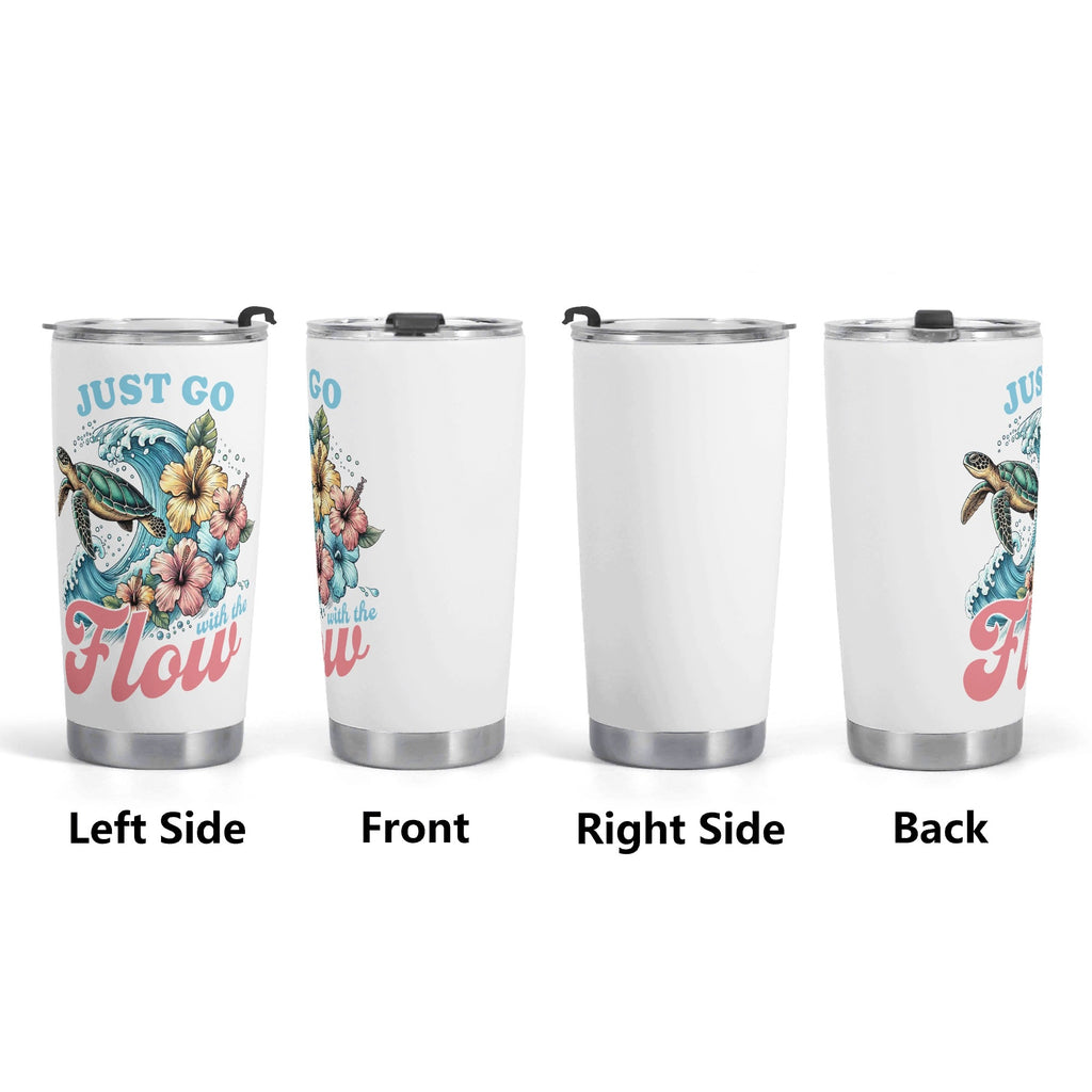Turtle Just Go With The Flow Stainless Steel 20oz Travel Mug Printed Offshore