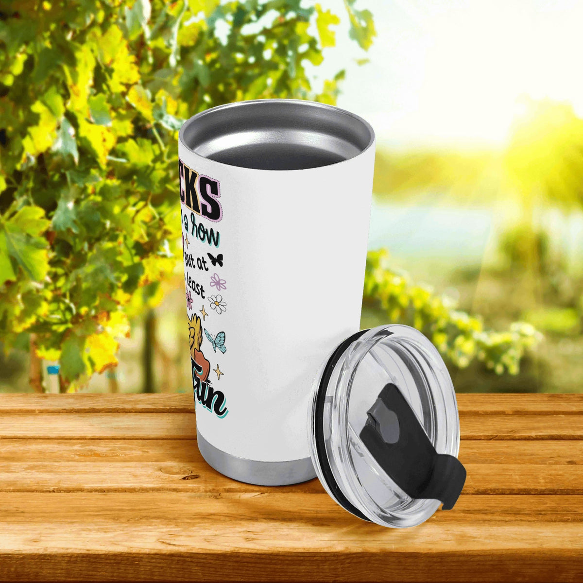 Ducks Are Not In A Row Stainless Steel 20oz Travel Mug Printed Offshore