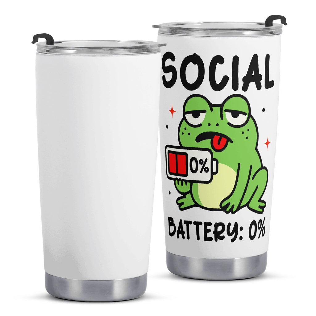 Social Battery Frog Stainless Steel 20oz Travel Mug Printed Offshore