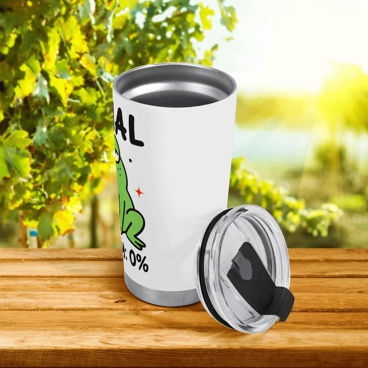 Social Battery Frog Stainless Steel 20oz Travel Mug Printed Offshore