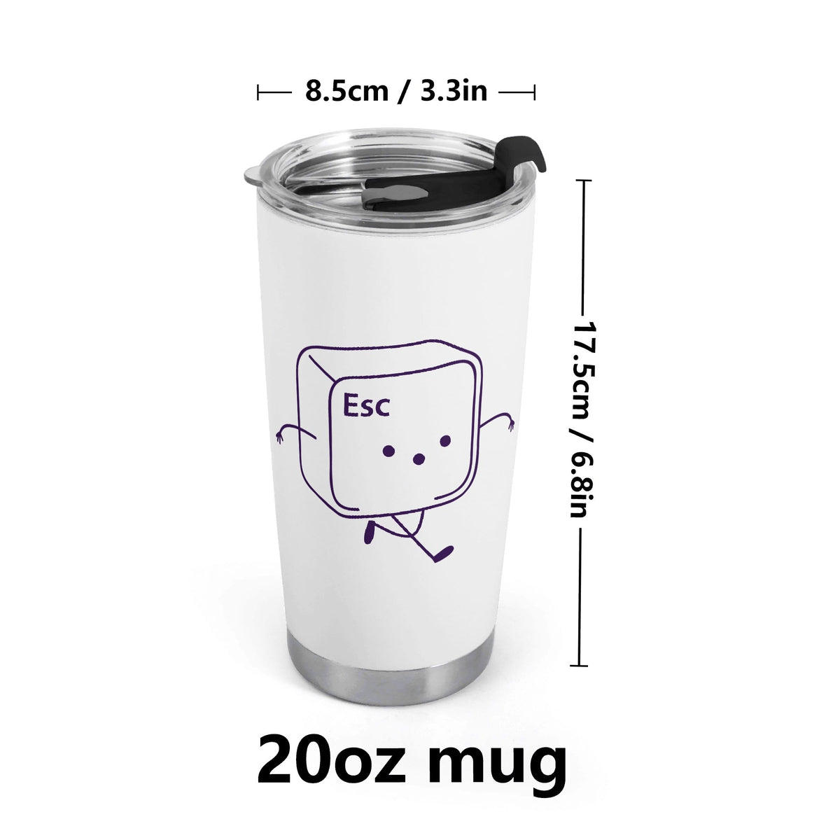 Esc Escape Key Stainless Steel 20oz Travel Mug Printed Offshore