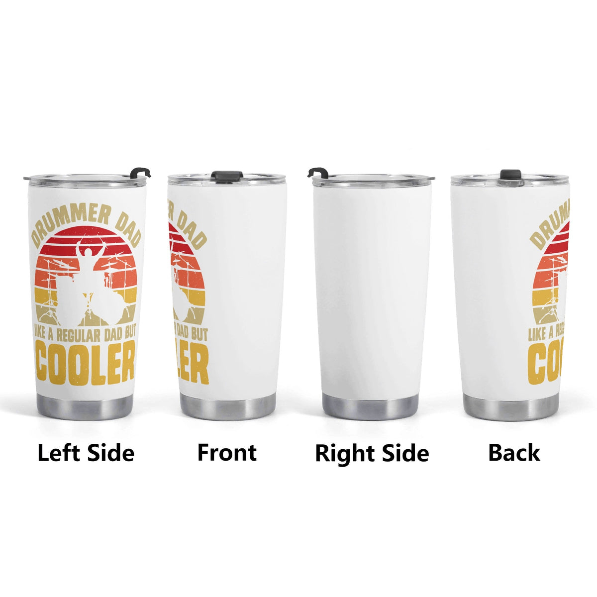 Drummer Dad Stainless Steel 20oz Travel Mug Printed Offshore