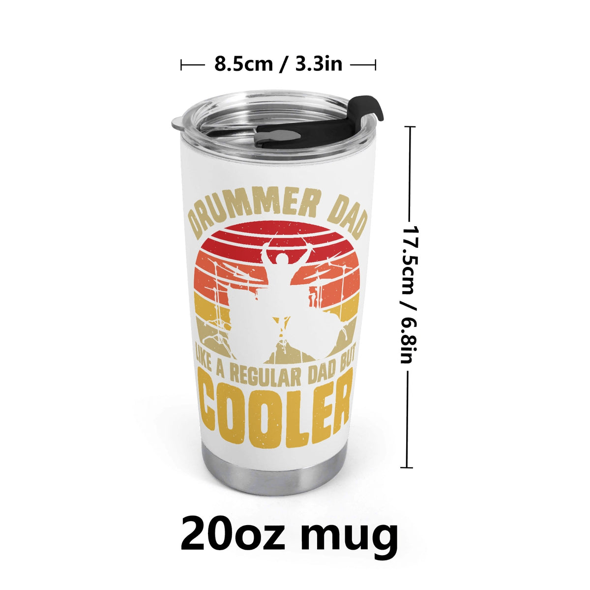 Drummer Dad Stainless Steel 20oz Travel Mug Printed Offshore